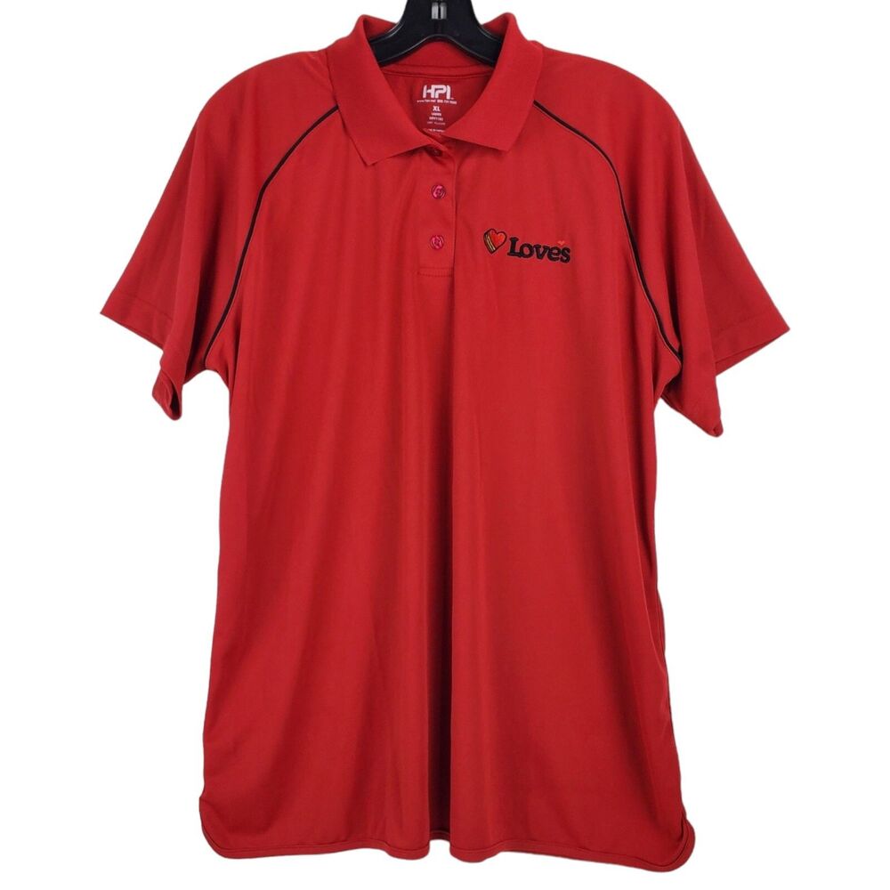 LOVE'S Shirt Womens XL Red Classic Polo Employee Uniform Customer Service
